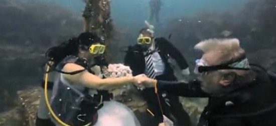 [新聞] 浪漫海底婚禮：情侶在深海基督雕塑前交換戒指